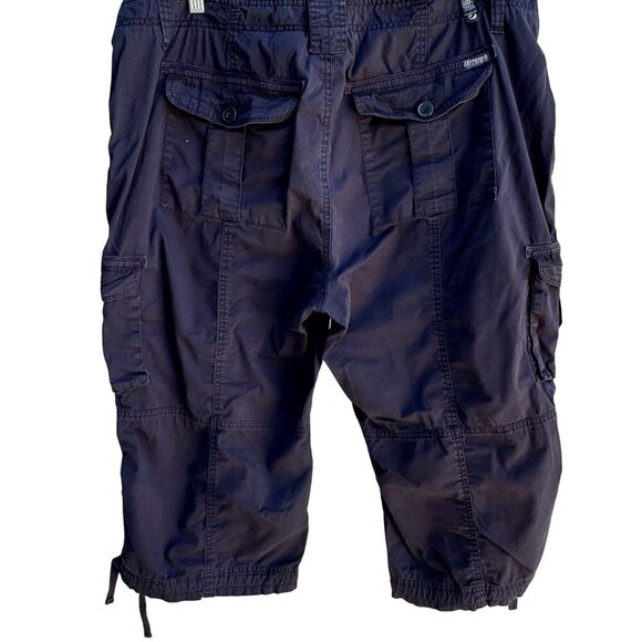 ZD Premium Womens Black Button Pockets Drawstring Hem Cropped Cargo Pants 20 - Picture 4 of 9